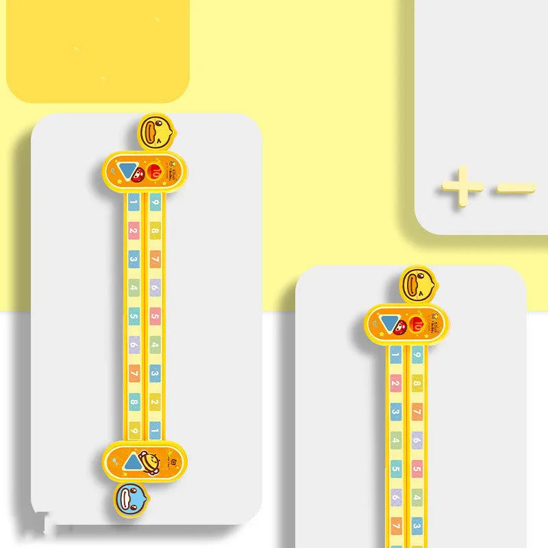 Yellow plastic children's digital decomposition ruler for maths learning, 24.5 cm long