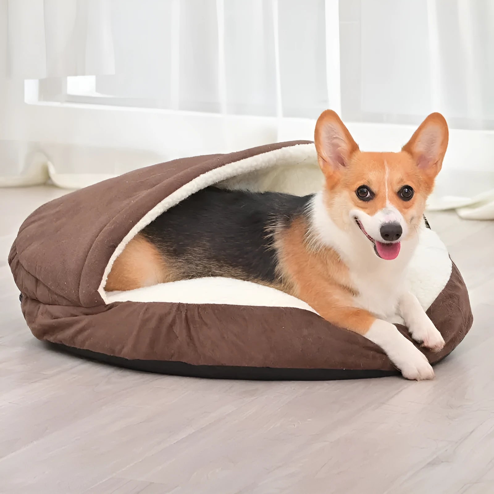 Brown removable washable cloth dog kennel for medium-sized dogs
