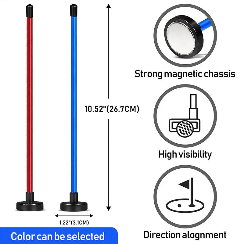 Red and blue aluminium golf swing trainer with magnetic direction baseball bar for alignment practice