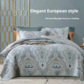 Double-sided pure cotton bedspread three-piece set with geometric pattern for 1.8m bed