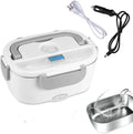 Grey dual-purpose electric lunch box for car and home use with removable food tank