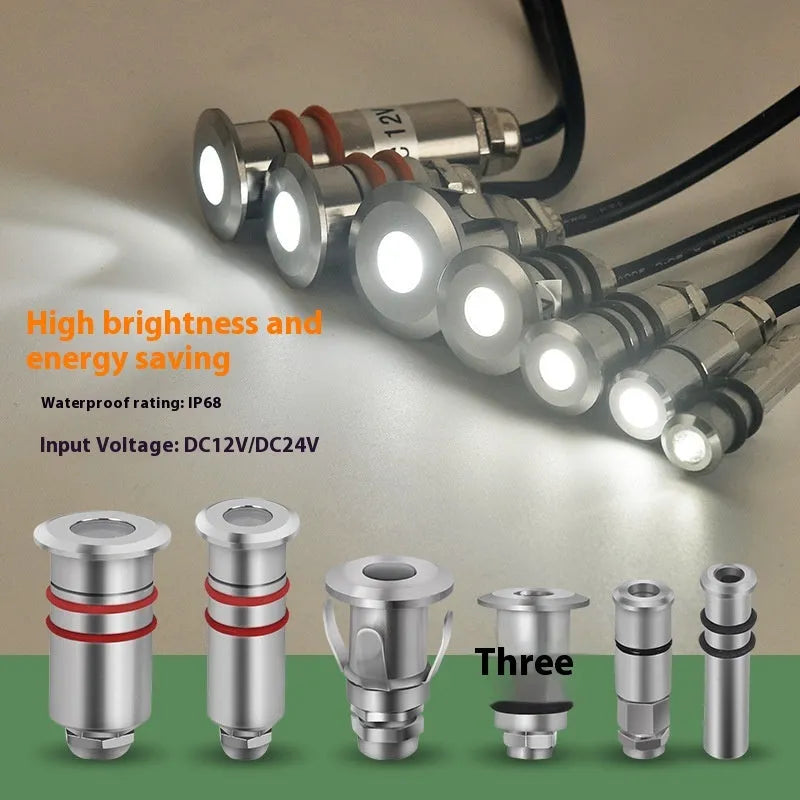 1W XINGX stainless steel underwater aisle underground LED breathing mini floor lamp step light face 22 holes 17 high 55