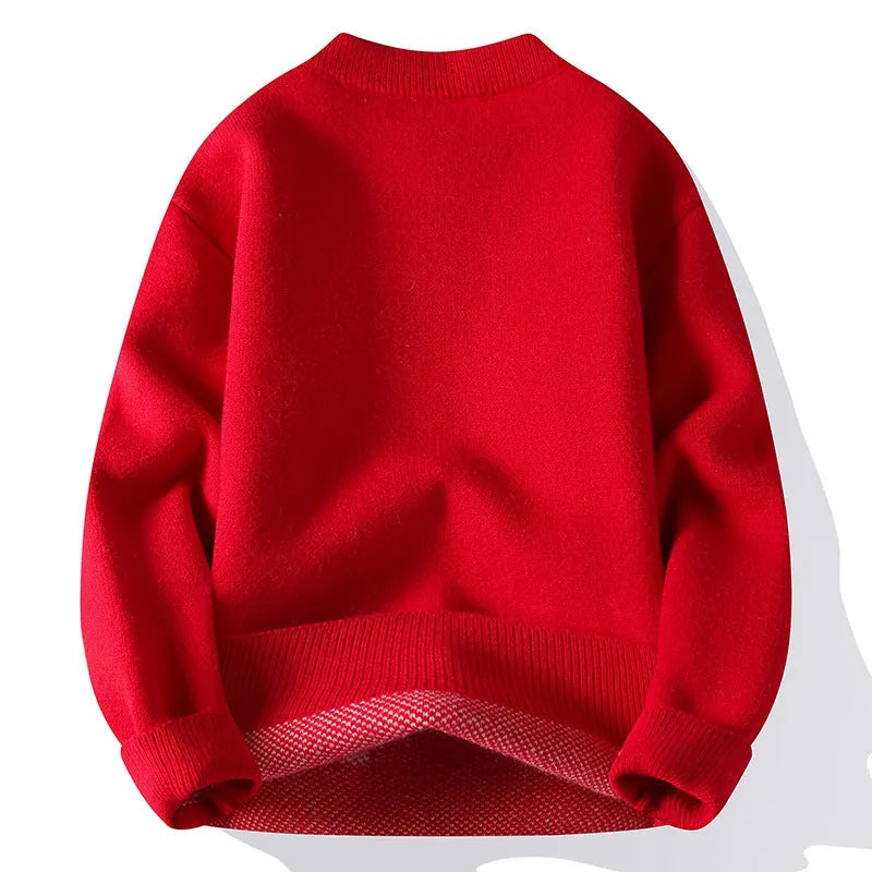 Men's loose fit knitted pullover jumper in a choice of colours with a ribbed hemline.
