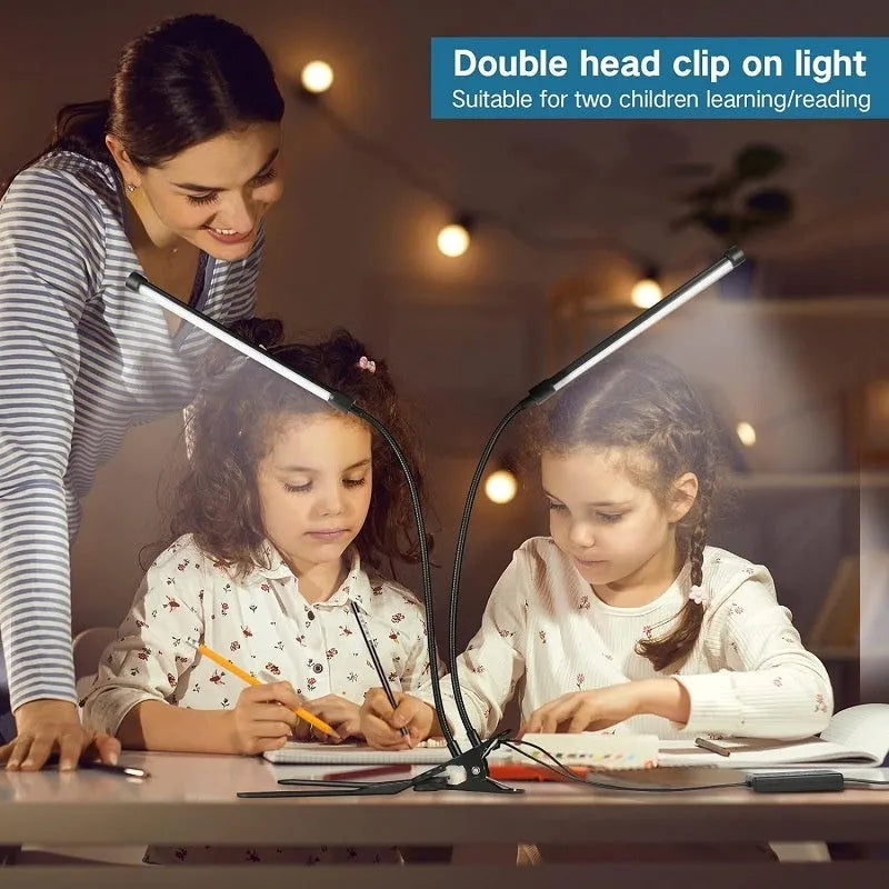 Black or white 26cm long USB-powered LED desk lamp for study desks.