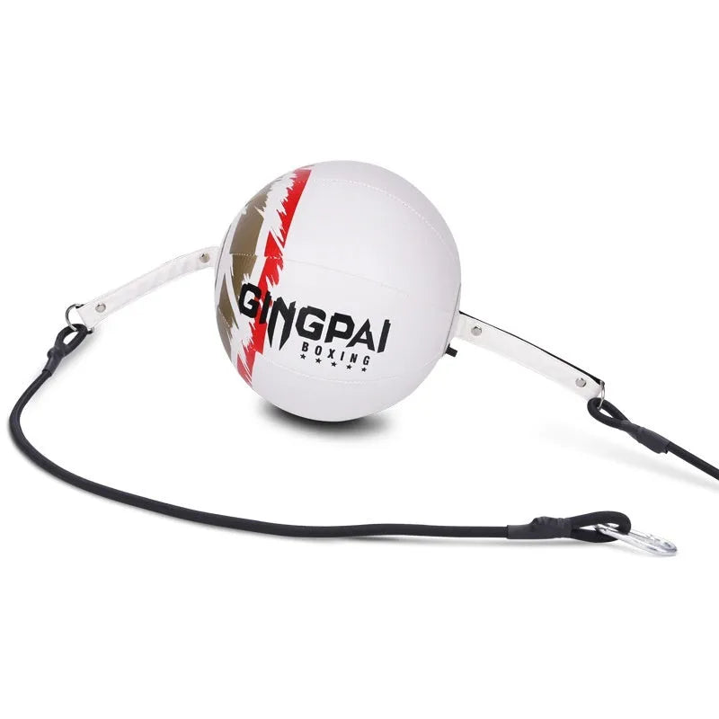 Black hanging boxing speed ball for reaction and dodge training with PU construction