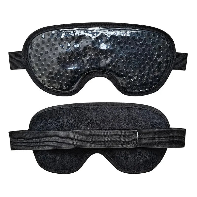 White rechargeable hot compress eye mask with USB charging port and fabric padding