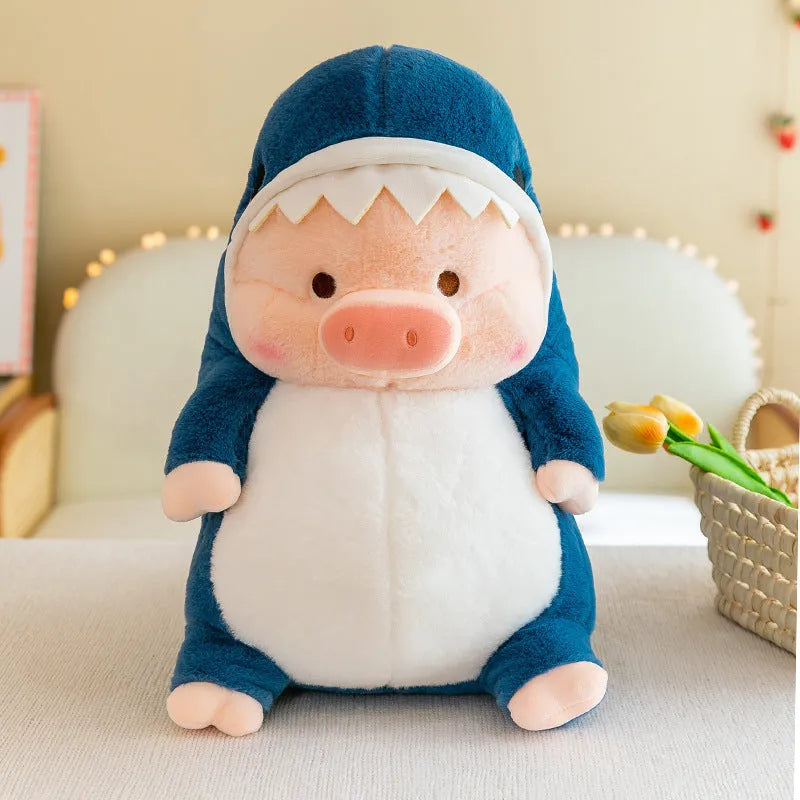 Adorkable Transformation Pig Plush Toy in Dinosaur Style with soft fabric, 33cm height