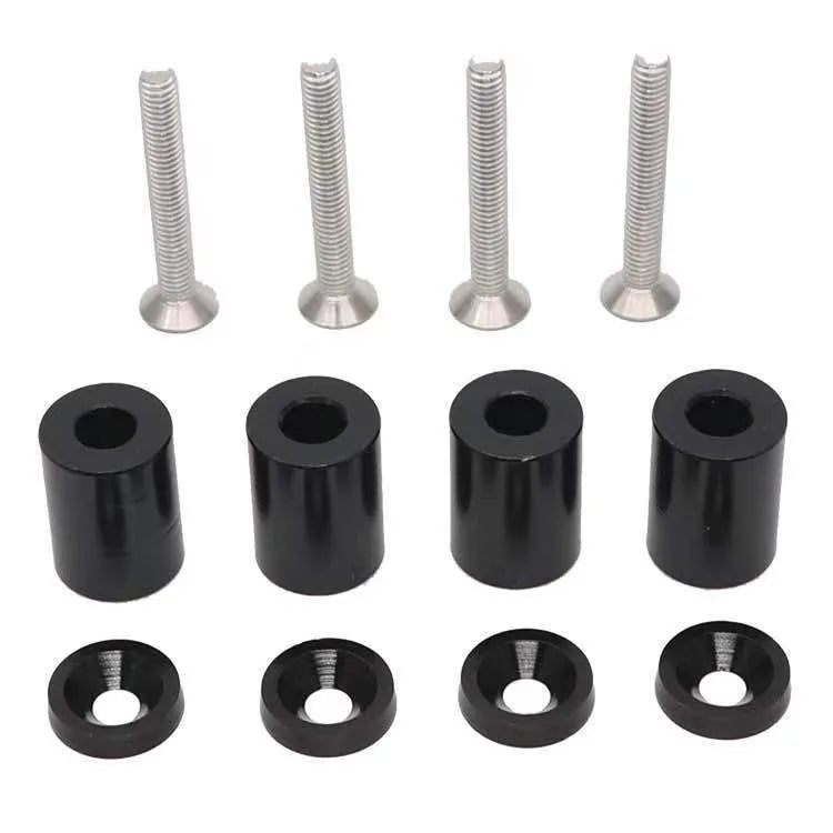 Aluminium engine cover pad for automotive racing modifications with screws, nuts, and washers