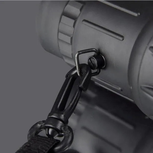 Black 16x52 high-power monocular with eyepiece focus and 52mm objective lens.
