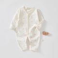 Baby pure cotton printed jumpsuit in red love pattern with long sleeves for spring autumn casual wear