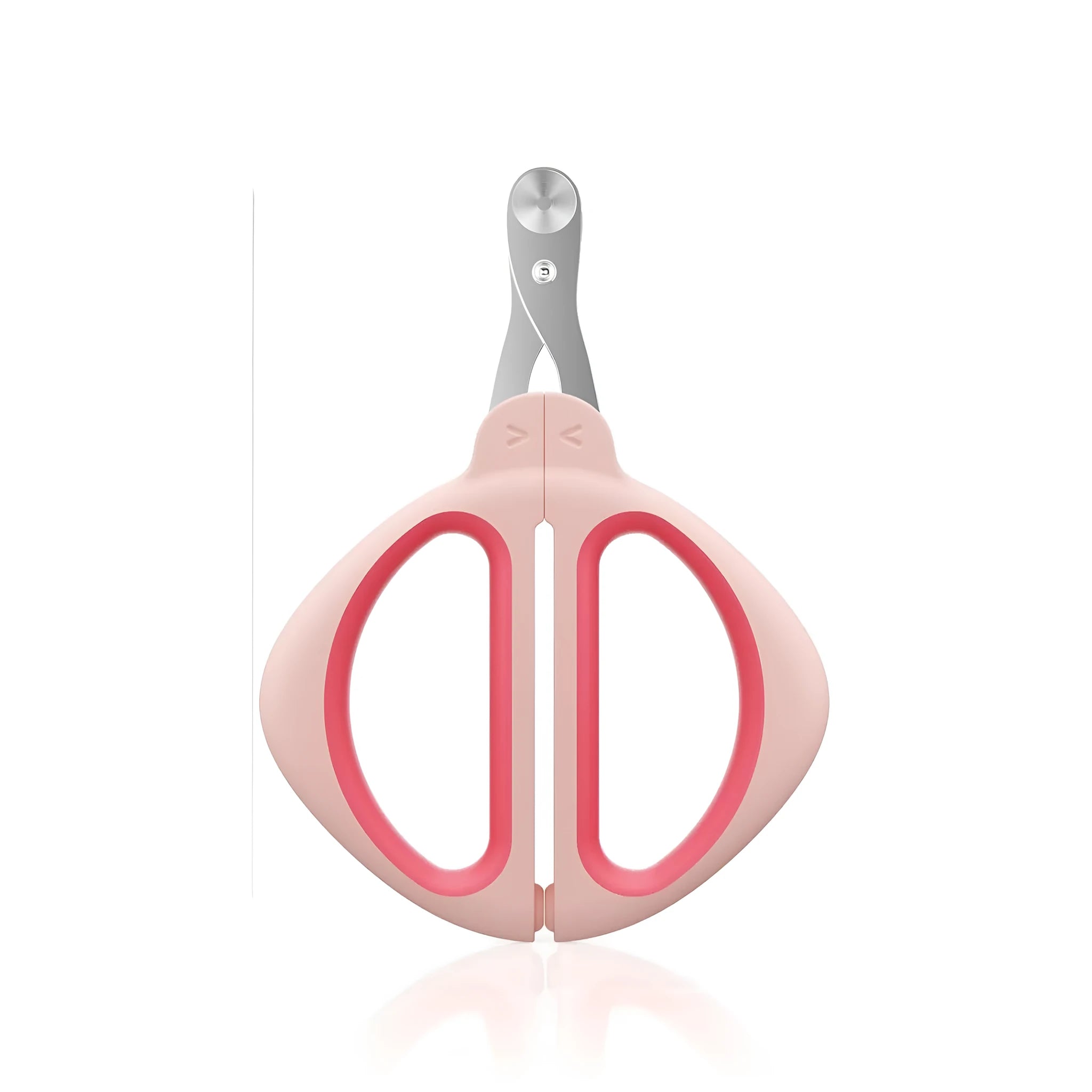 Blue pet nail clipper with positioning round hole and non-slip handle