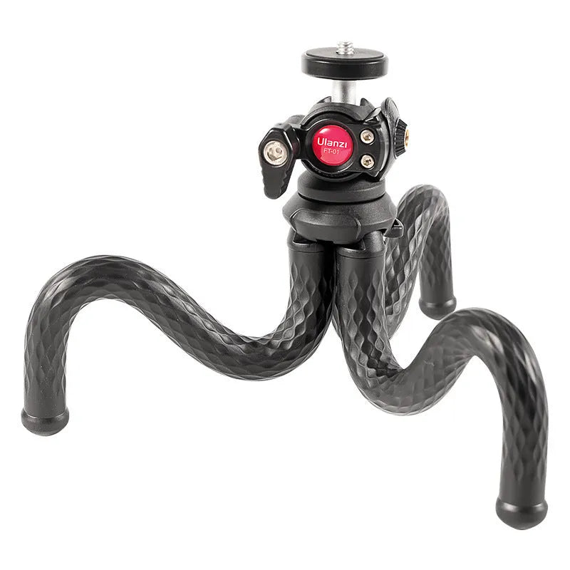 Black flexible octopus tripod with phone clip extended to 360mm