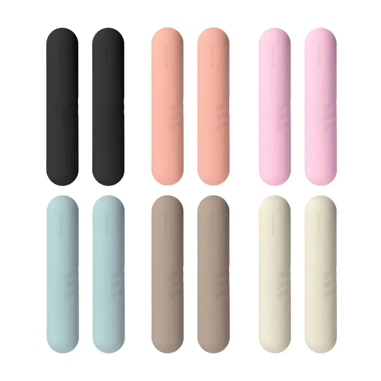 Hand-drawn dumbbell stick with silicone edging in various colours and weight options.