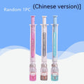 Vaccine themed gel pen with plastic cap, black 0.5mm refill, showing 15.7cm length.