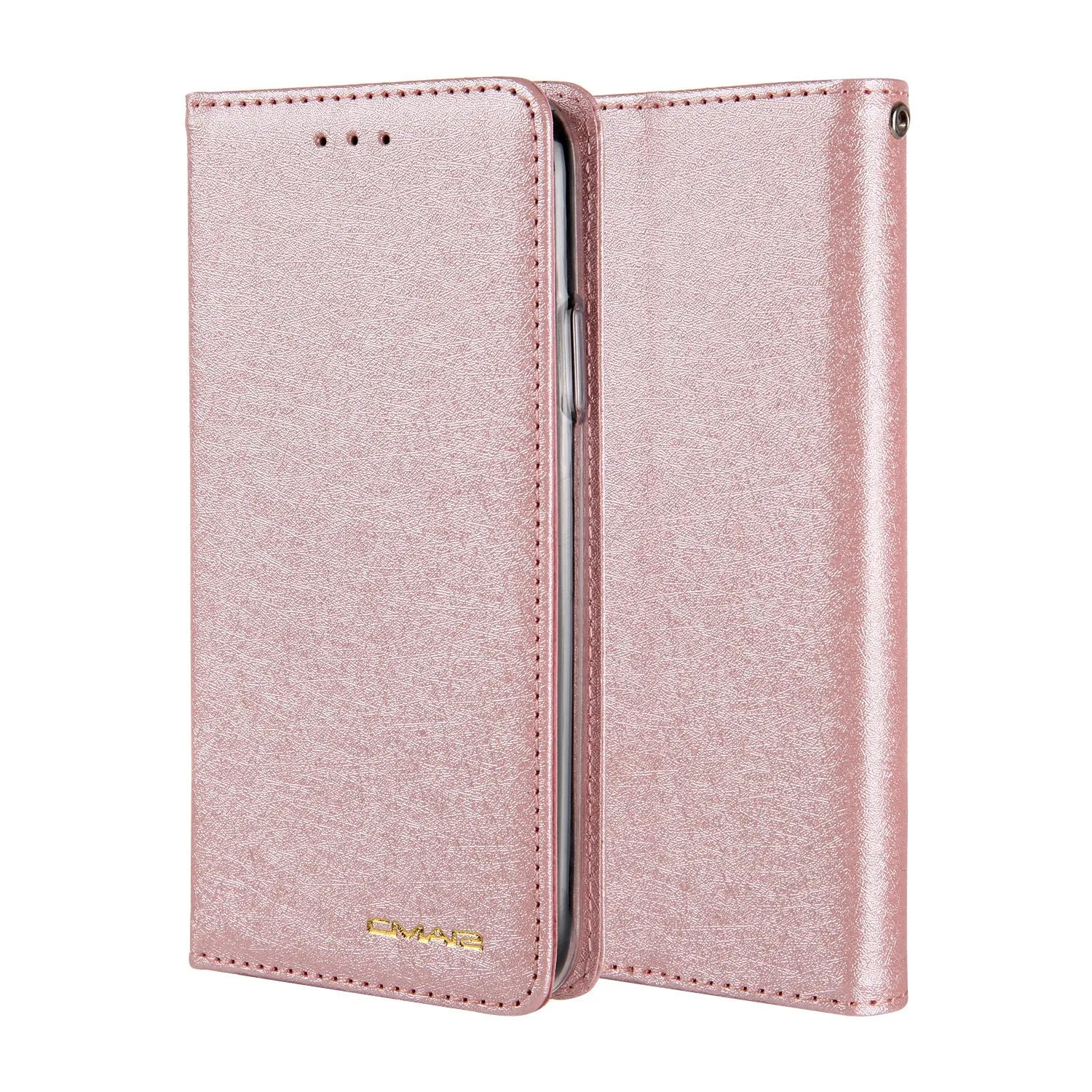 PU leather flip phone case for Apple iPhone with integrated card slots in multiple colours.