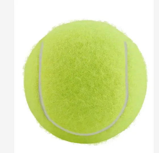6.3cm diameter rubber tennis ball dog toy in fluorescent green colour
