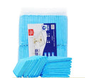 Blue disposable thickened pet diaper pad for dogs and cats with absorbent core, available in sizes XS to XL