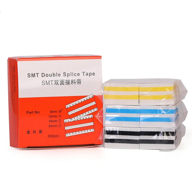 Yellow double-sided SMT splicing tape rolls in 8mm width for pick and place machines