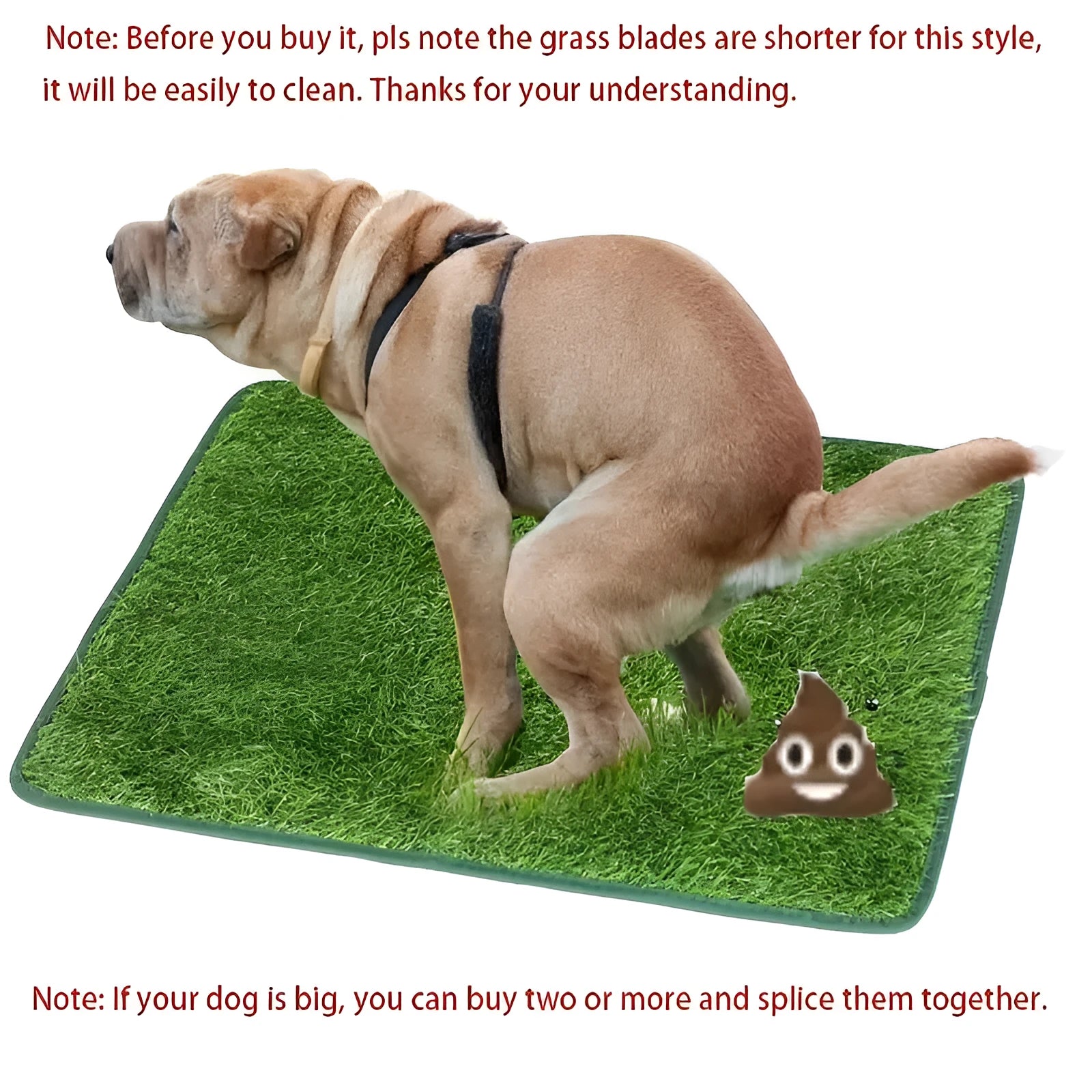 Artificial grass dog toilet training mat with washable base in three size options