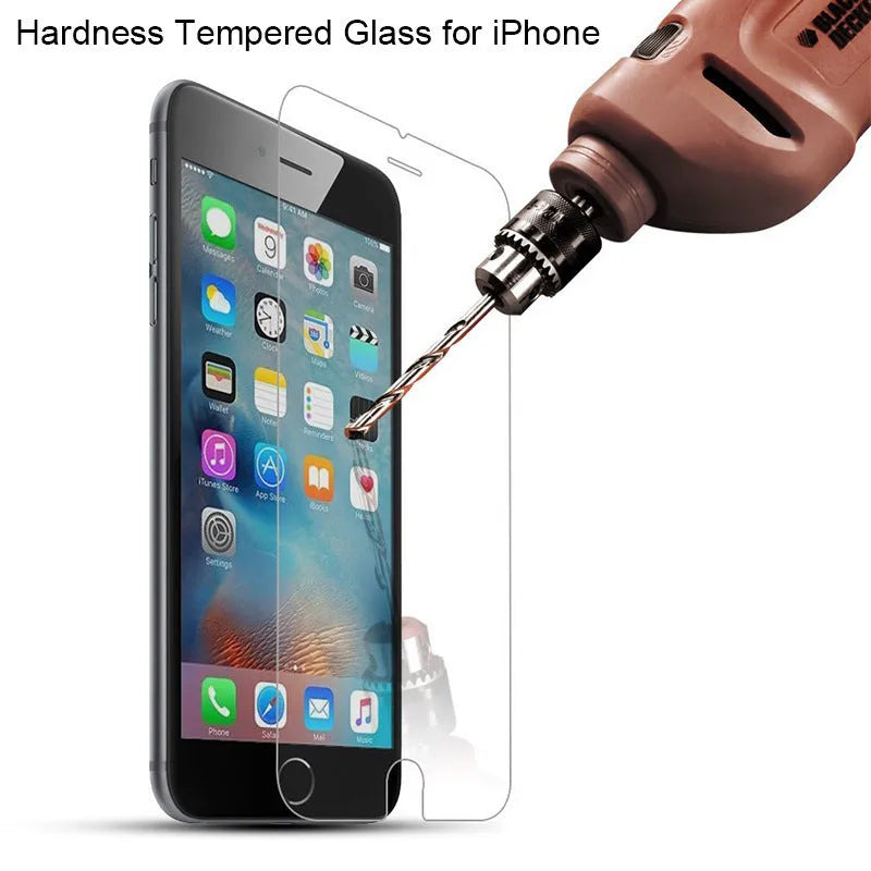 Tempered glass iPhone screen protector with transparent half-screen design and anti-fingerprint coating