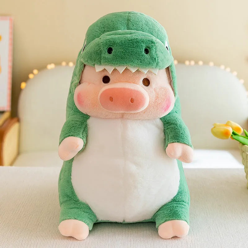 Adorkable Transformation Pig Plush Toy in Dinosaur Style with soft fabric, 33cm height