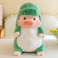 Adorkable Transformation Pig Plush Toy in Dinosaur Style with soft fabric, 33cm height