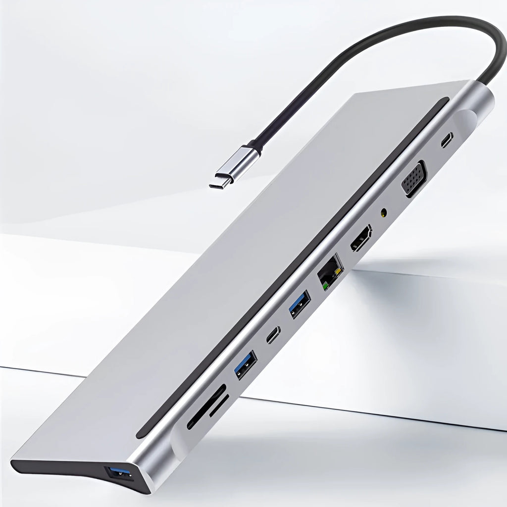 11in1 multifunctional laptop docking station with USB 3.0 ports in photo colour