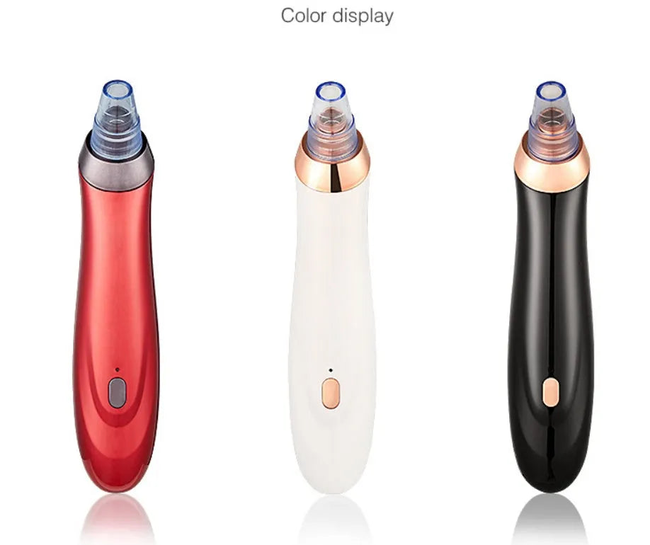 Electric blackhead remover tool with vacuum suction and nozzle attachments
