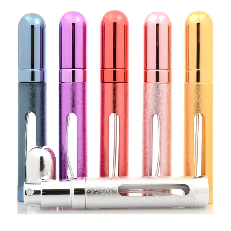 12ml aluminium portable perfume bottle with glass liner in six colour options