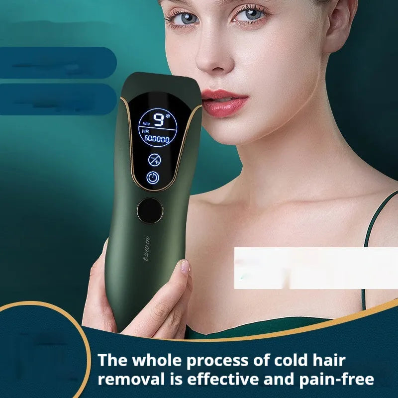 Freezing point hair removal device in sundial white, green or pink colour for body, face and leg hair removal