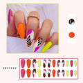 Wear Armour medium almond frosted nail stickers showing four different pattern designs.