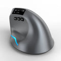 Grey vertical ergonomic mouse with Bluetooth and wireless charging capabilities