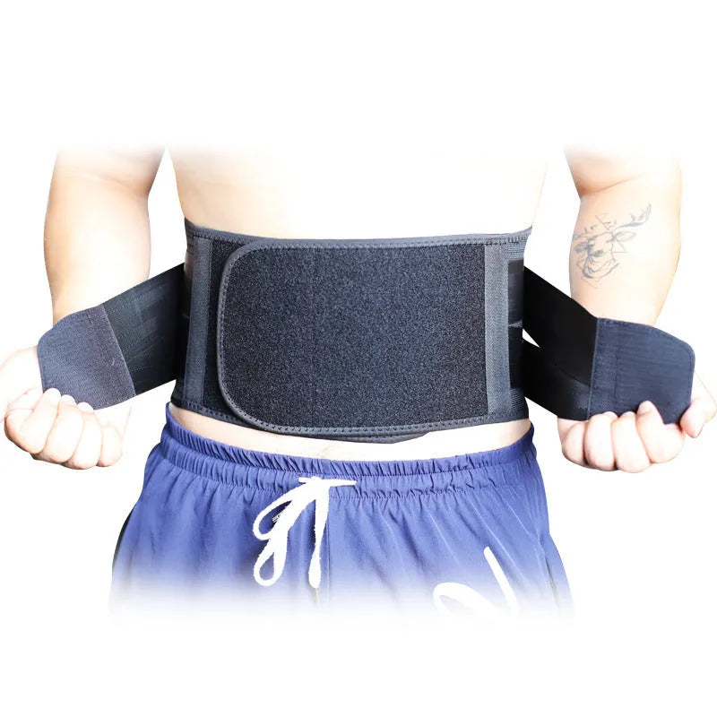 Self-heating fitness waist support belt in black, 100cm length and 22cm width