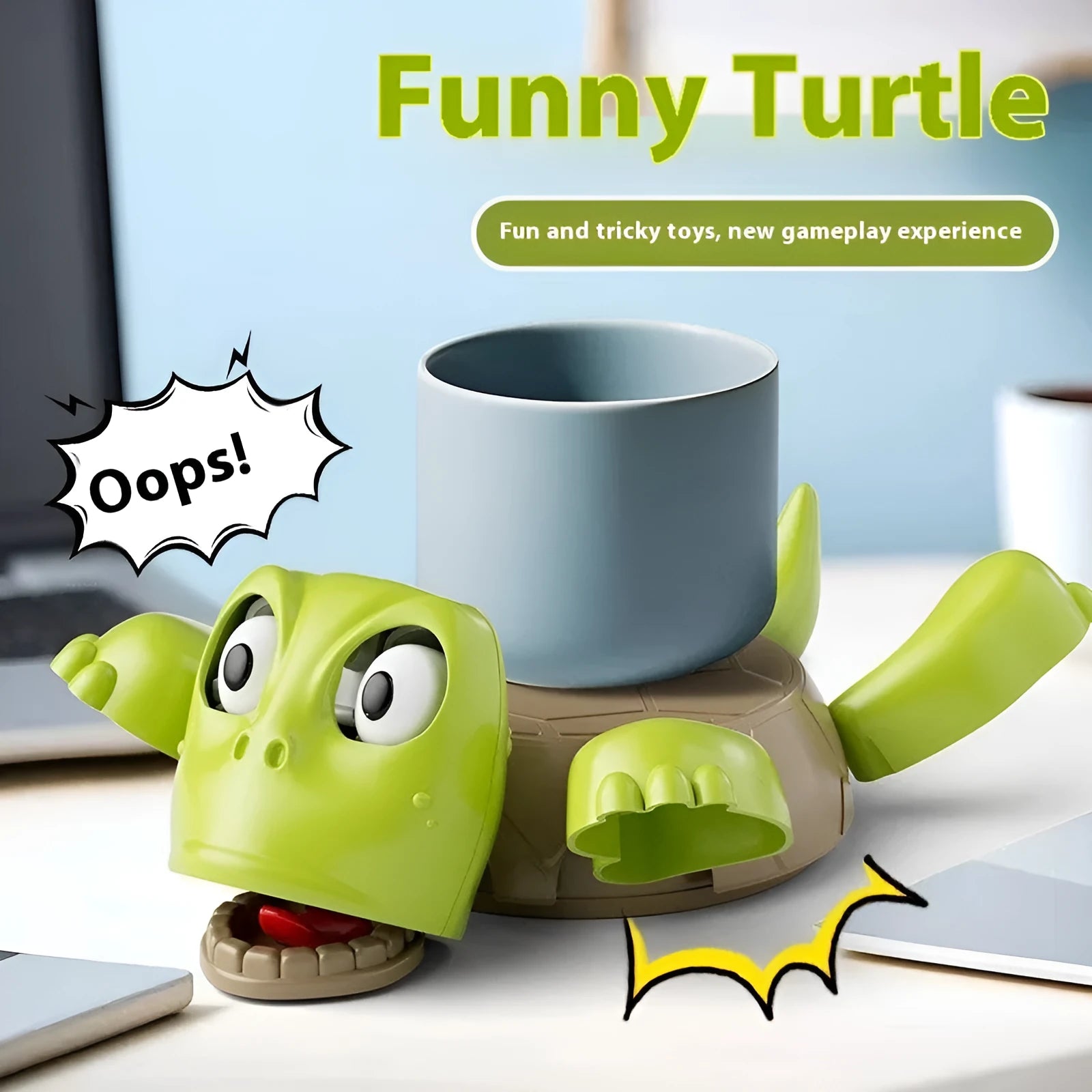 Creative turtle-shaped ABS plastic coaster in light green for drinkware heat insulation.