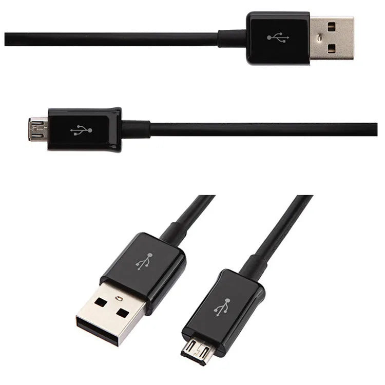 Black and white universal Micro USB Android smartphone data cable for charging and data transfer