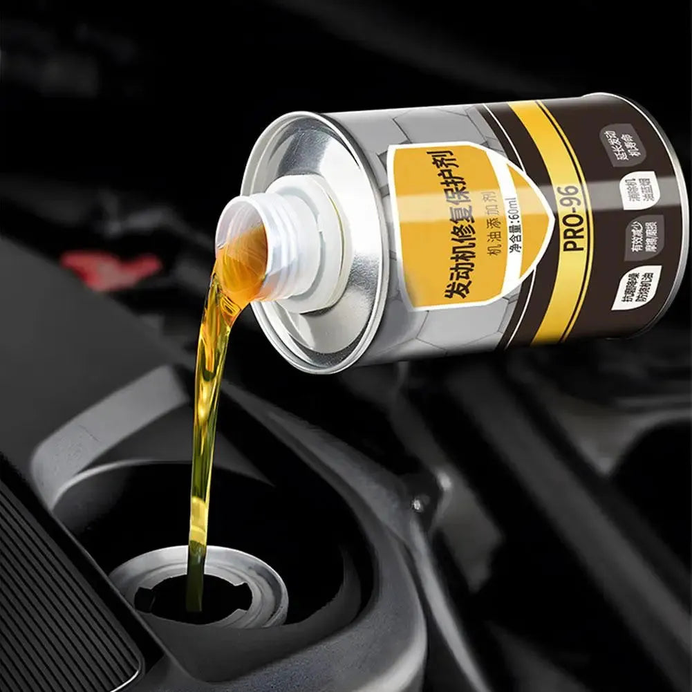 60ml engine oil additive in white container for anti-wear engine protection