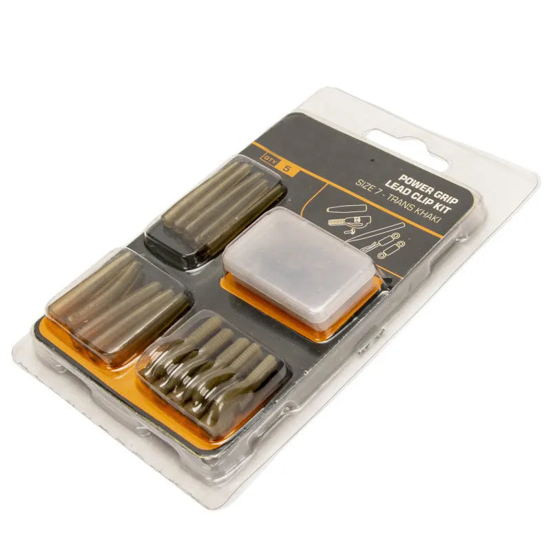 European carp fishing accessory set showing anti-winding pipes, threaded hoses, rotation pieces and screws