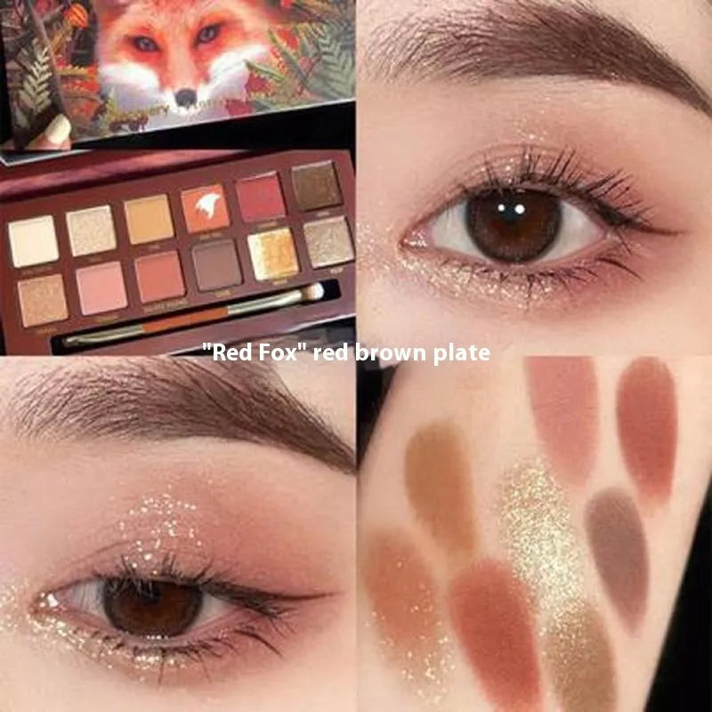 Explorer twelve-colour animal eyeshadow palette open showing 12 shades including Golden Tiger Ink Cat and Wild Leopard designs