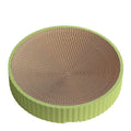 55cm round green cat scratching board with replaceable corrugated paper centre and cat nest design