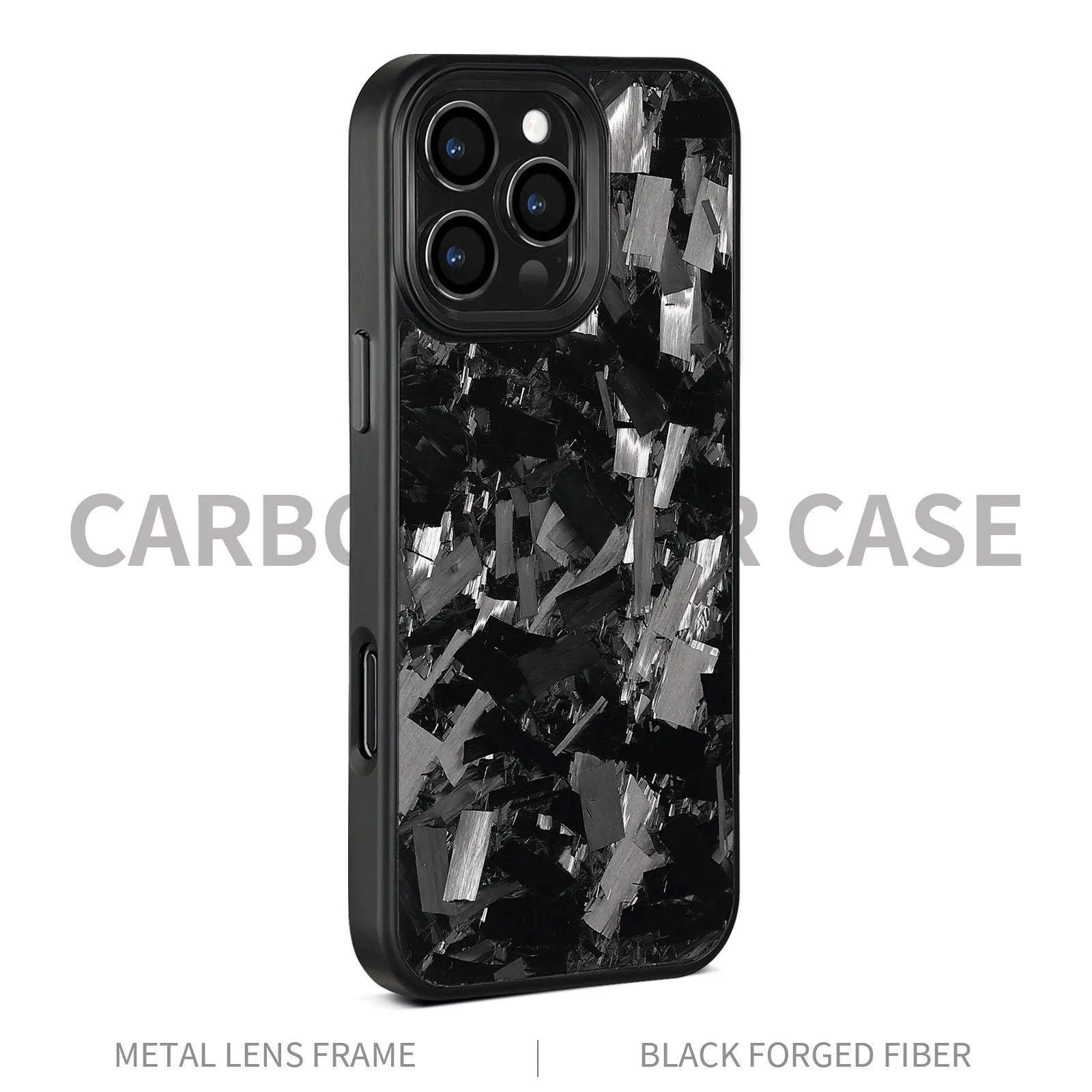 Metal frame forged pattern mobile phone protective case for iPhone 17 with magnetic function in black frame blue gold colour