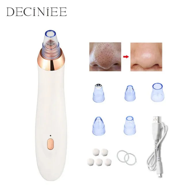 Electric blackhead remover tool with vacuum suction and nozzle attachments