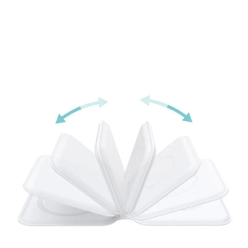 White folding dual magnetic wireless charger with 180-degree adjustable stand