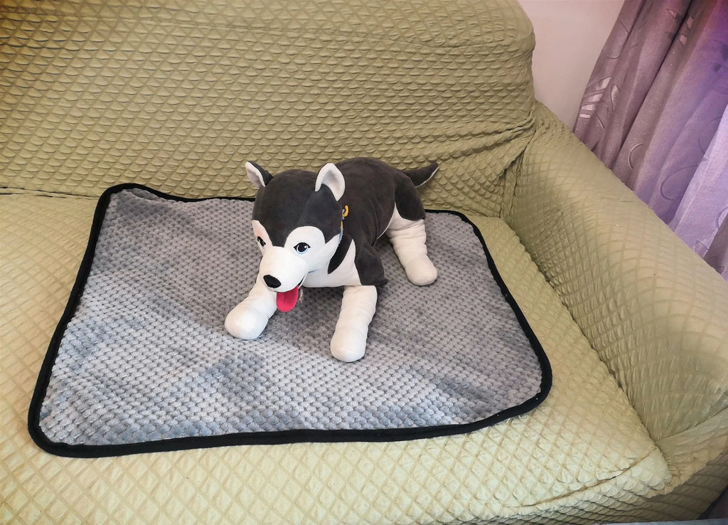 Reusable dog urine absorbent pad in grey, size L 100x72cm, made from polyester fabric for indoor pet training