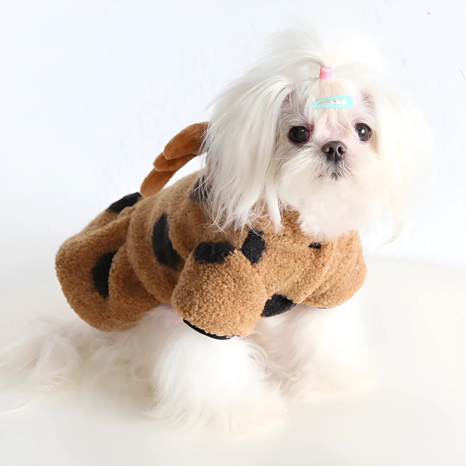 Big polka dot elk couple pattern pet clothing for cats and dogs in skirt and four legs styles