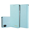 PU leather flip phone case for Apple iPhone with integrated card slots in multiple colours.