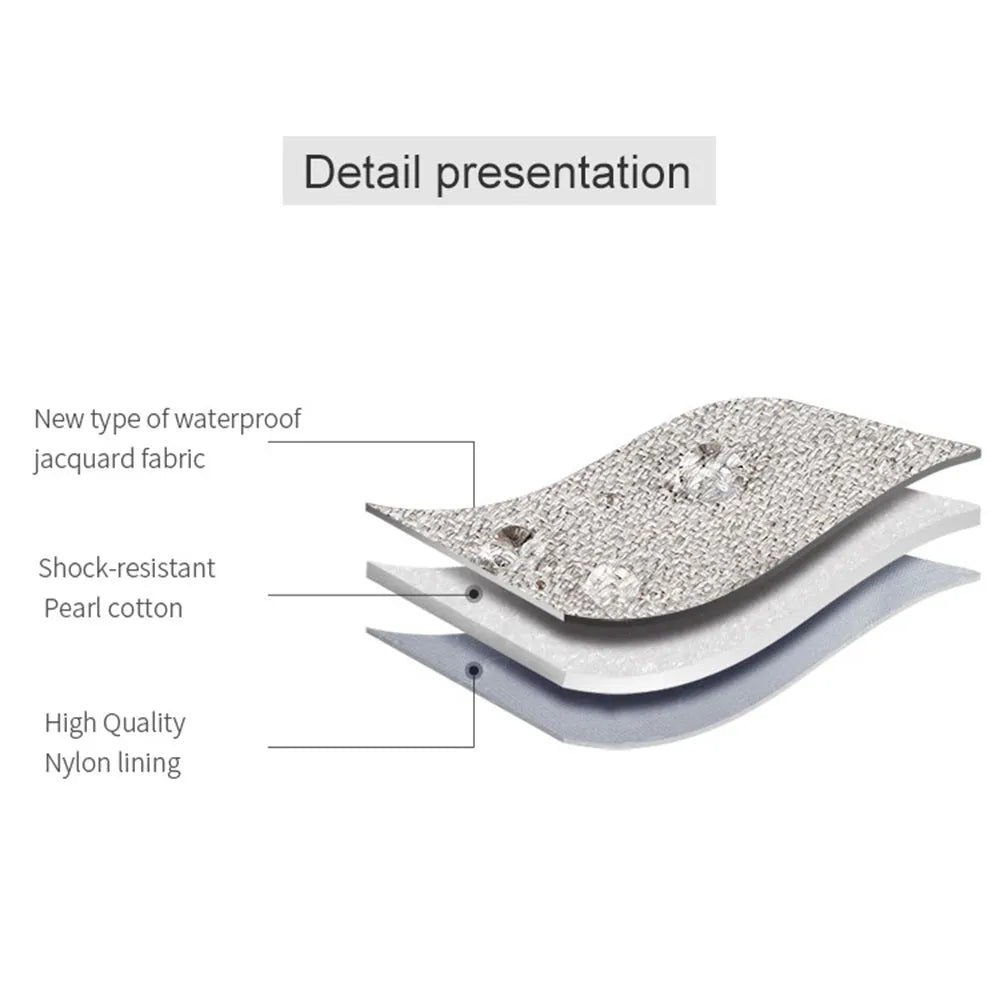 Double-layer waterproof storage bag for data cables, power bank, and USB drives in black