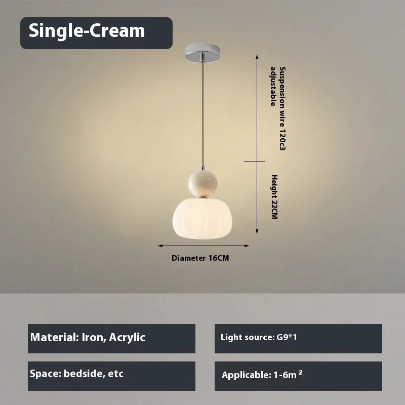 Nordic style pumpkin chandelier ceiling light fixture with alloy construction in single head design