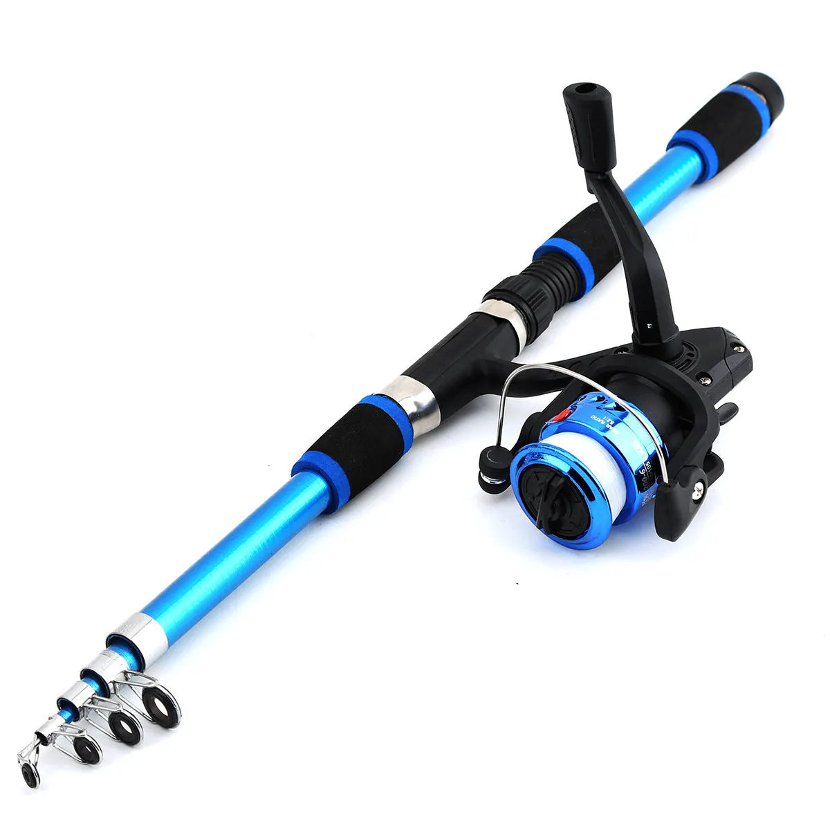 Children's fishing rod and reel starter set in multiple colour options with telescopic pole