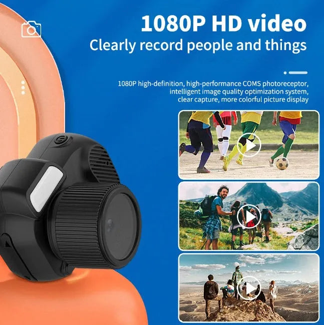 Black Y3000 HD sports camera with small display screen, shown with a memory card.
