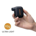Black AS100 electric bicycle tyre inflator with USB cable and waterproof bag